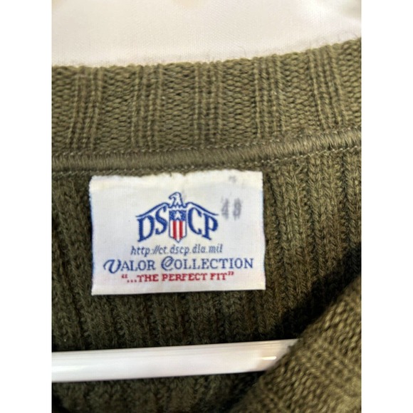 DSCP Valor Collection Army Green Military Warm Sweater Size 44 100% Wool - Picture 5 of 6